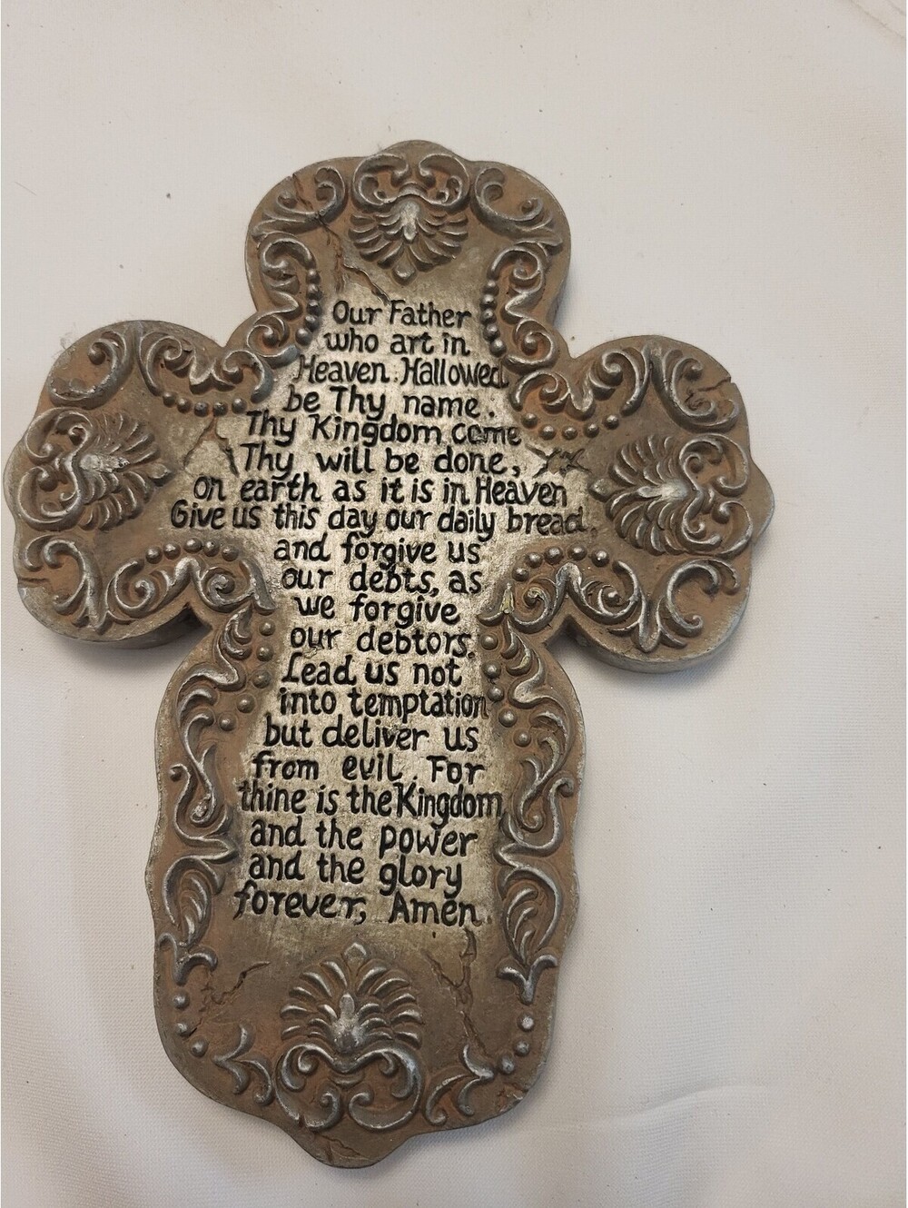 Decorative Wall 8x6" Cross Plaque with Lord's Prayer